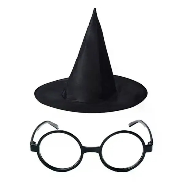 Harry Potter Büyücü Şapkası ve Harry Potter Büyücü Gözlüğü Siyah Renk