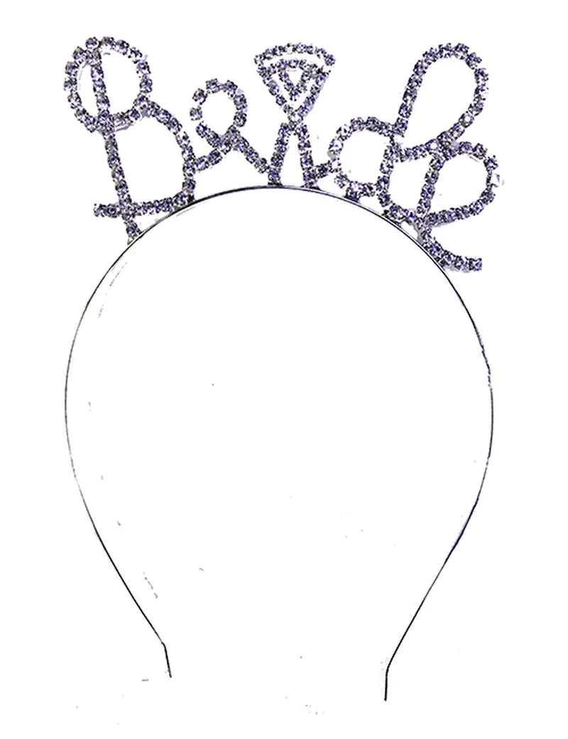 Kristal Taşlı Gümüş Renk Alyanslı Bride Tacı 12x17 cm