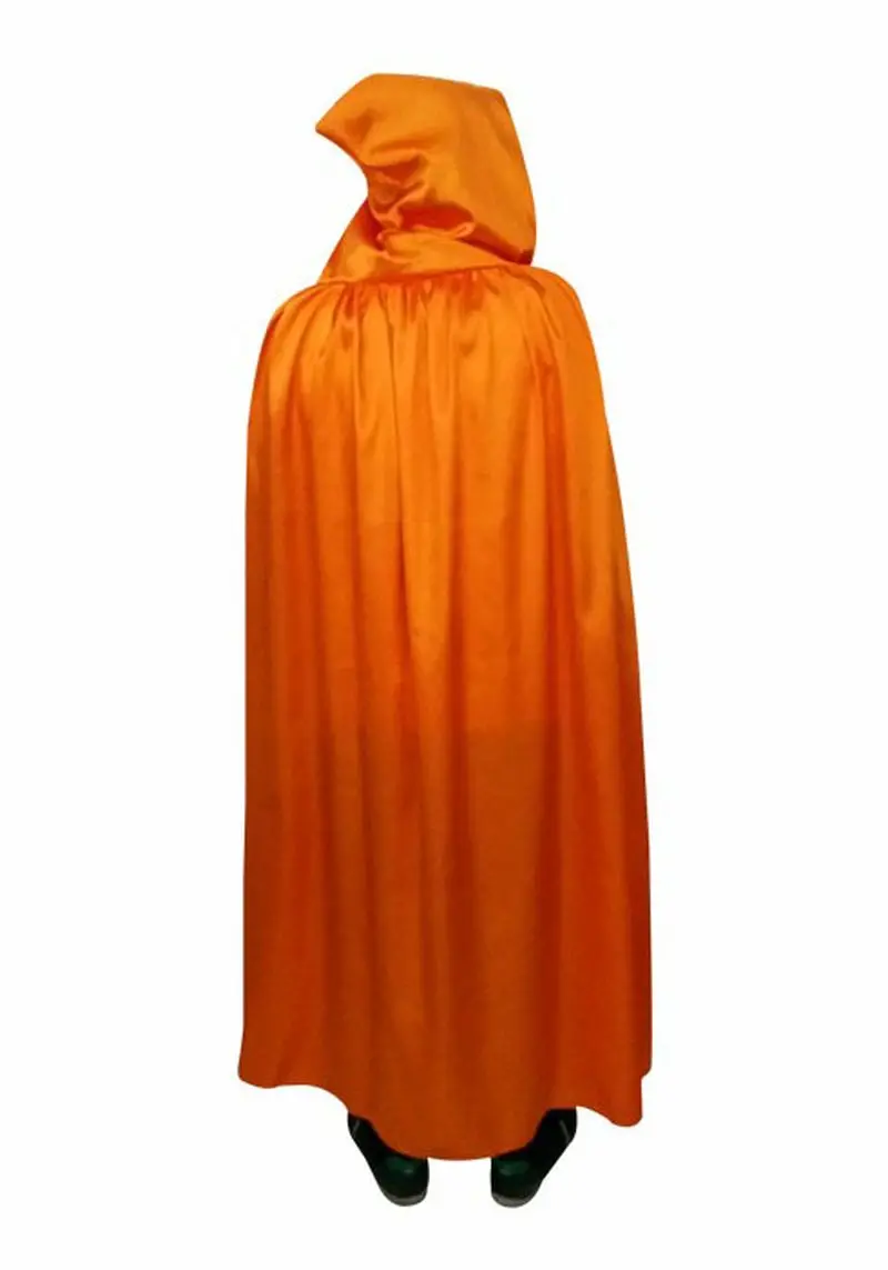 Turuncu Renk Kapişonlu Halloween Pelerin 140 cm
