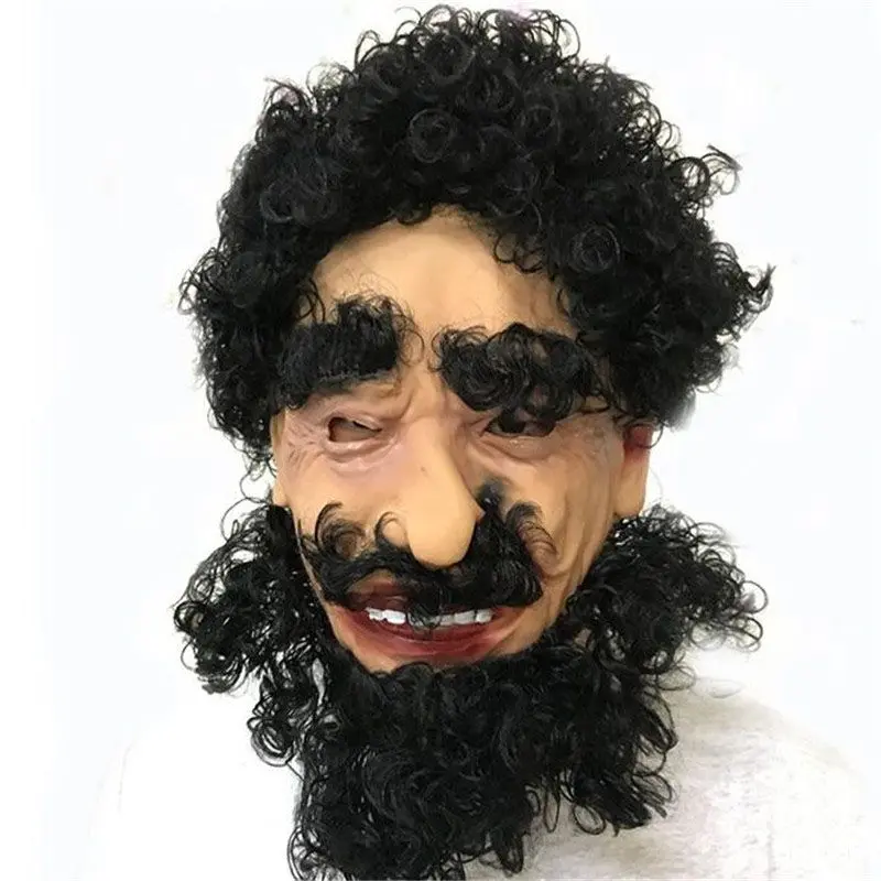 Lateks Et Maske Siyah Saçlı Çirkin Dede Maskesi