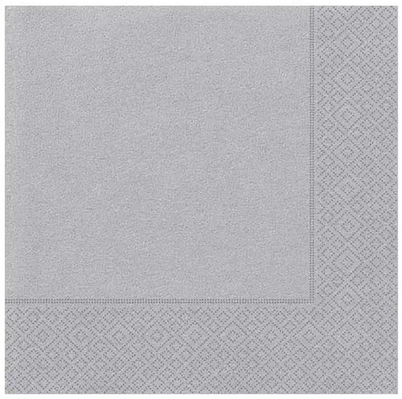 Gümüş Renk Kağıt Peçete 20 Adet 33x33 cm