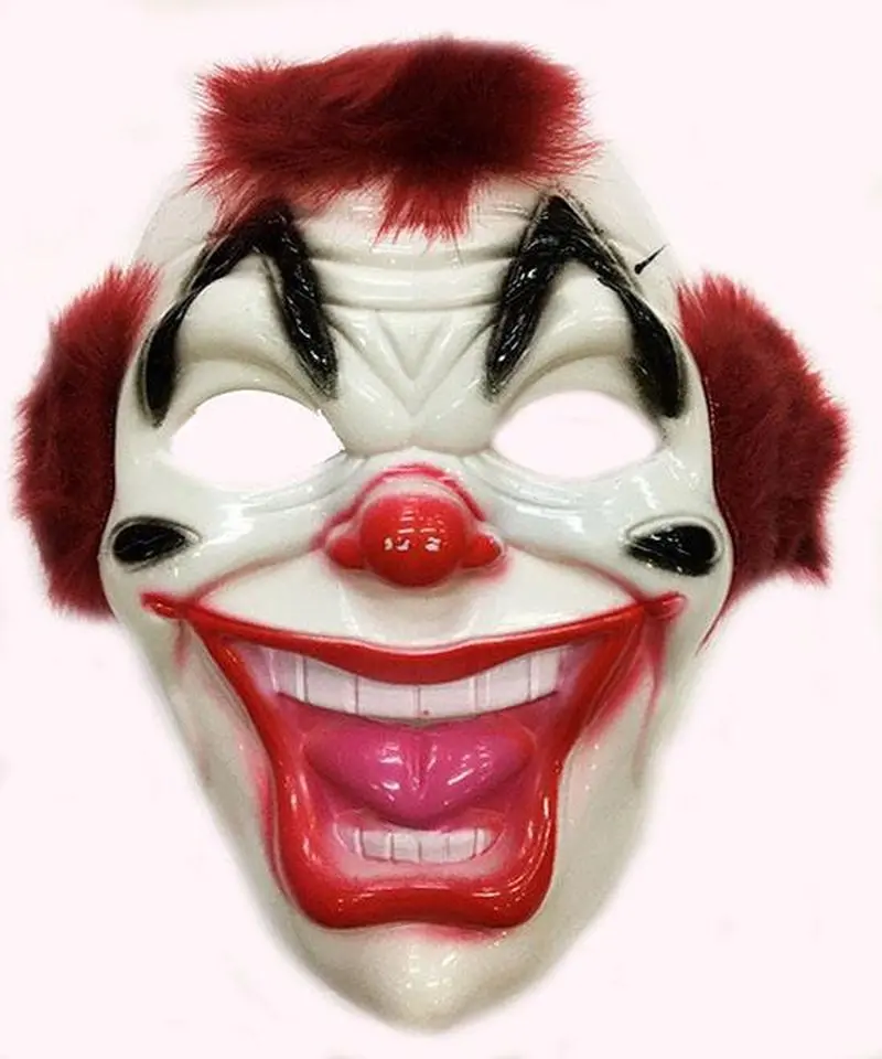 Plastik Joker Maskesi Kızıl Saçlı Killer Palyaço Maskesi