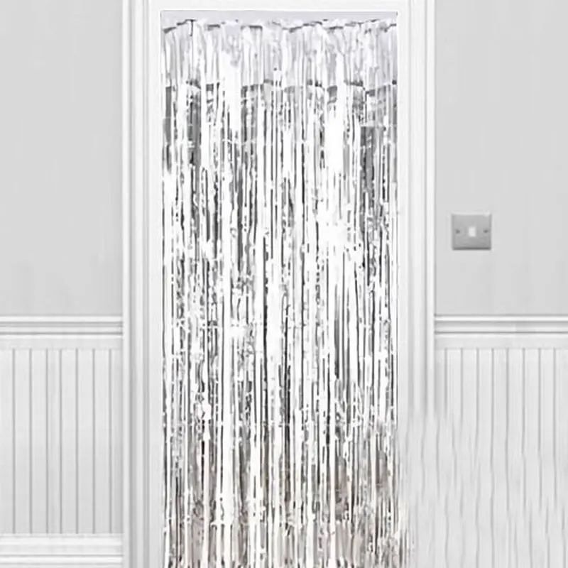Işıltılı Duvar ve Kapı Perdesi Gümüş&nbsp;90x200&nbsp;cm