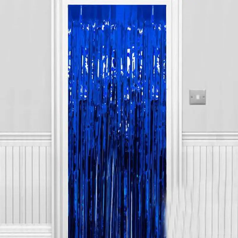 Işıltılı Duvar ve Kapı Perdesi Saks Mavisi 90x200 cm