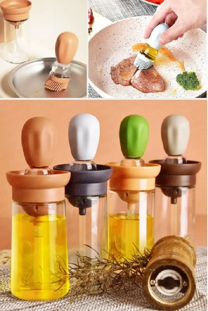 Silikon Hazneli Sos Yumurta &amp; Fırçalı Yağdanlık
