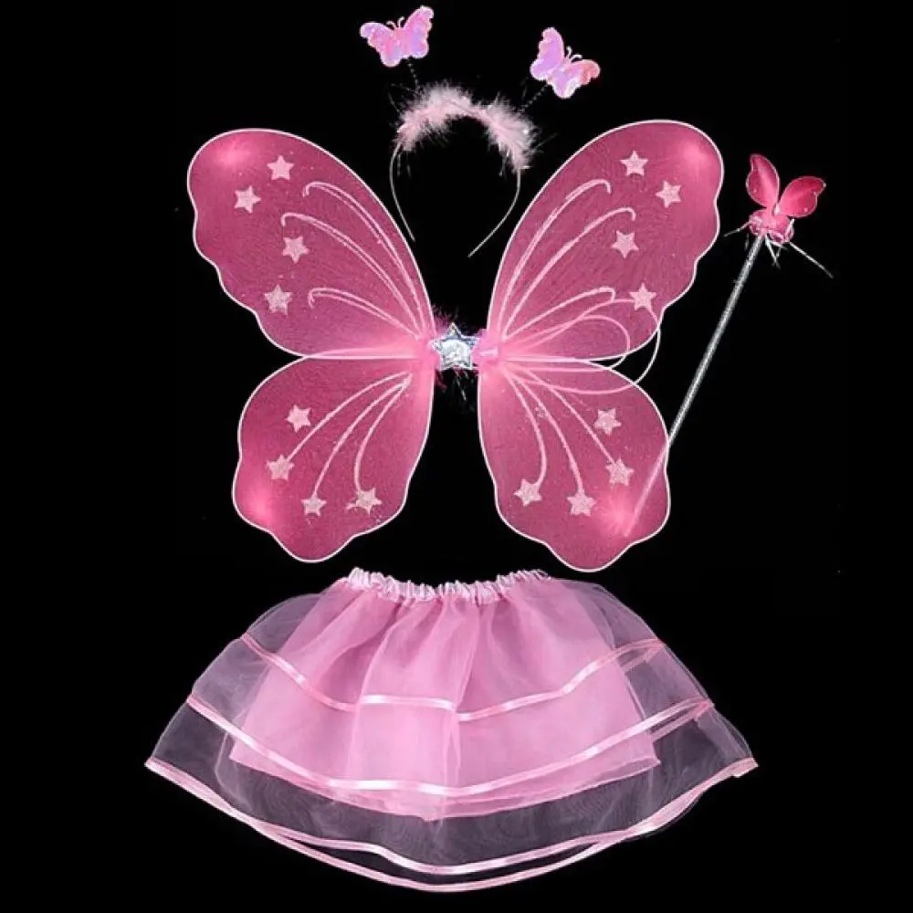 Toz Pembe Kostümü - Toz Pembe Kostüm Aksesuar Seti 4 Parça