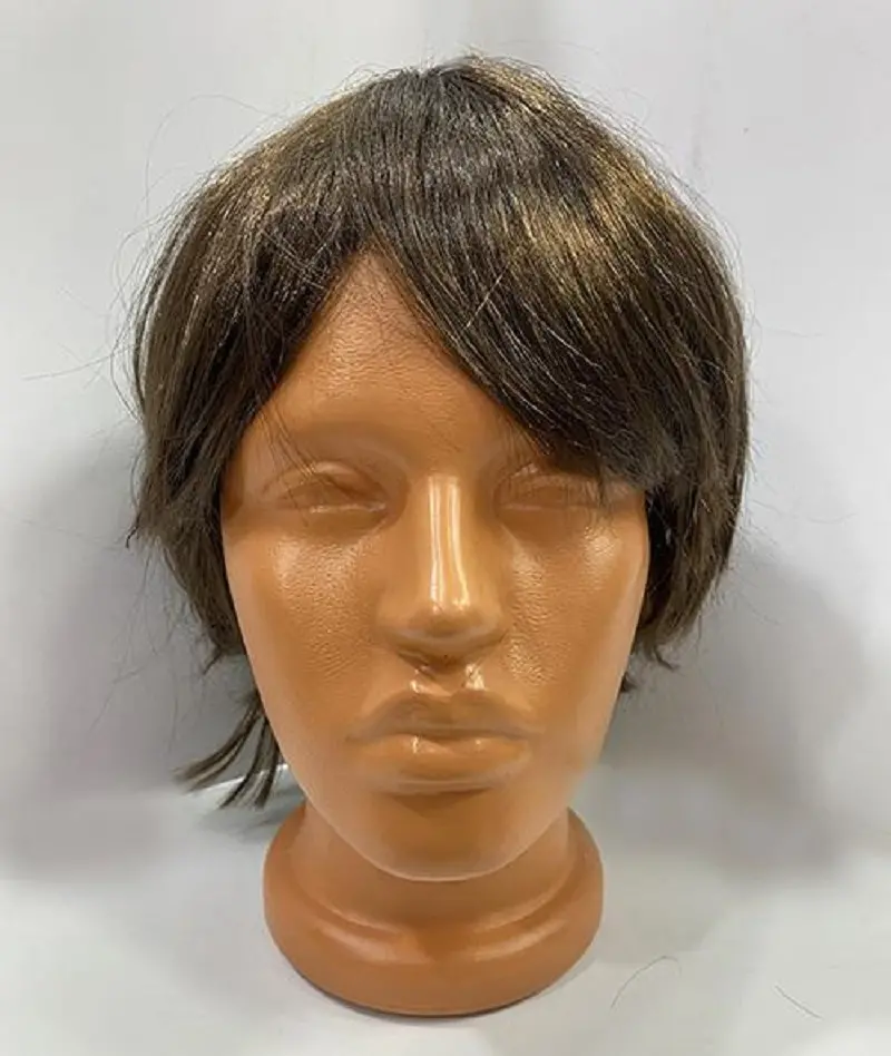 Kısa Model Düz Kesim İçi Astarlı Erkek Peruğu Kahve Renk