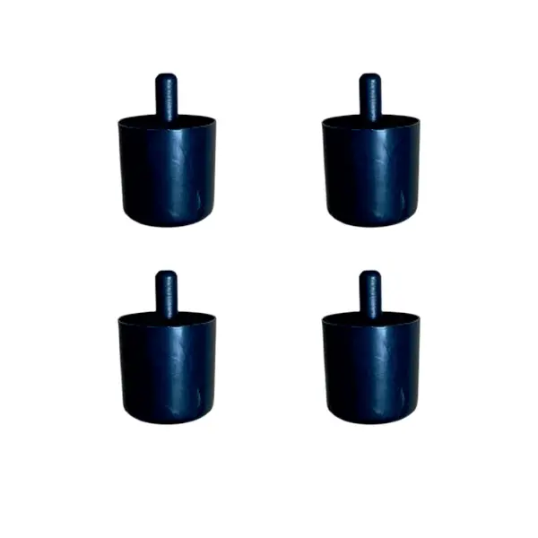 Silindir Plastik Ayak Geçmeli Pimli - 50MM - Siyah 12MM HKS278 - 4 Adet