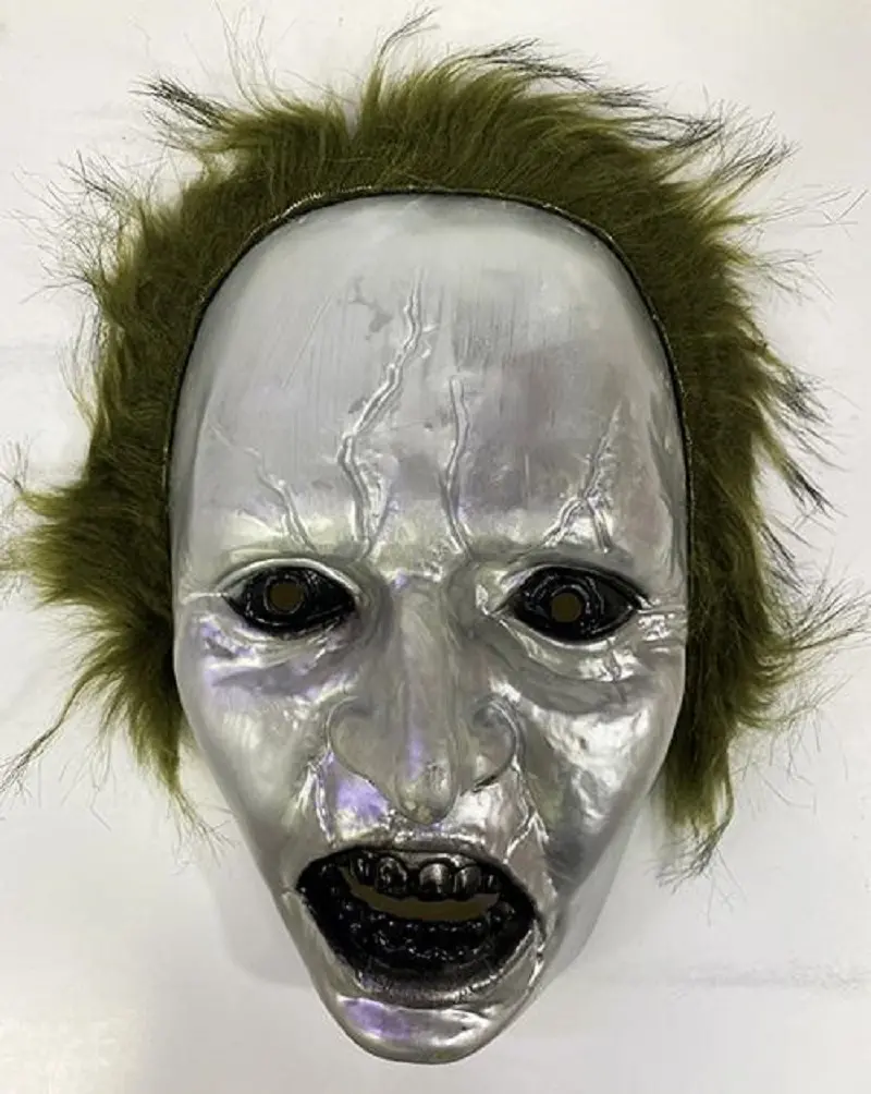 Yeşil Saçlı Plastik Michael Myers Maskesi 26x17 cm