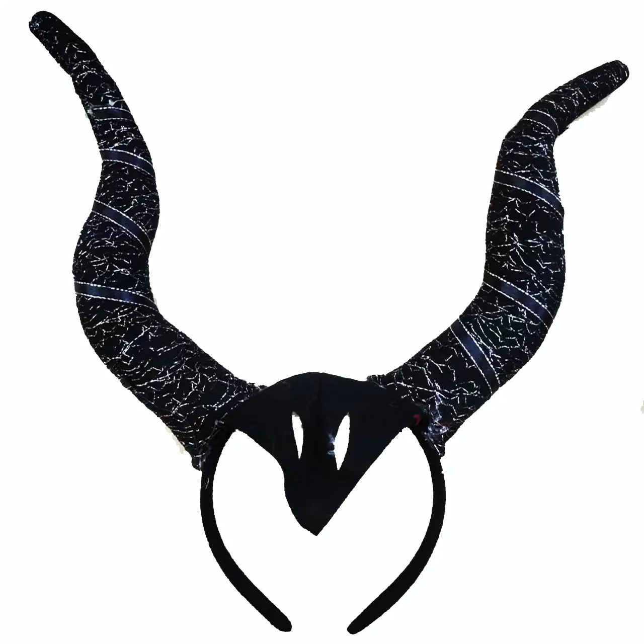 Siyah Renk Mega Boy Motif İşleme Boynuzlu Tasarımlı Mega Malefiz Tacı 30x28 cm