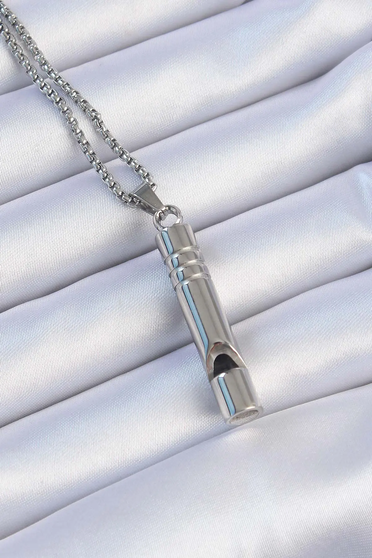 Acil Durum Düdüğü 316L Çelik Kararma Yapmaz Yüksek Desibel Kolye Unisex TJ-EBK1200