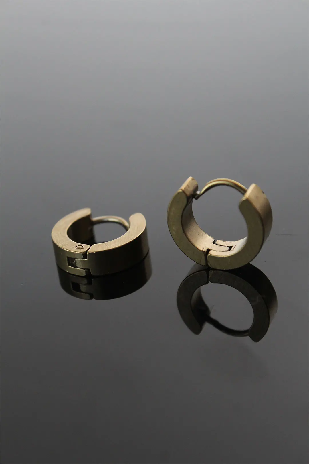316L Çelik Gold Renk Halka Model Çift Küpe TJ-EKP252