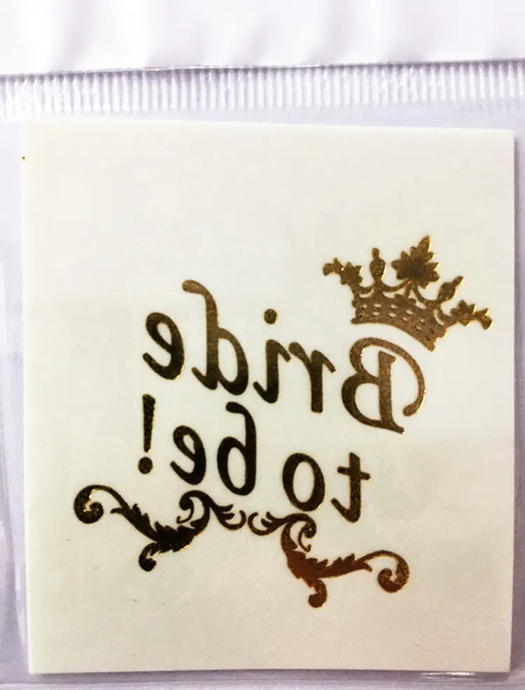 Bekarlığa Veda Team Bride Geçici Dövme - Bride Dövmeleri 10 Adet Altın Renk Model 5
