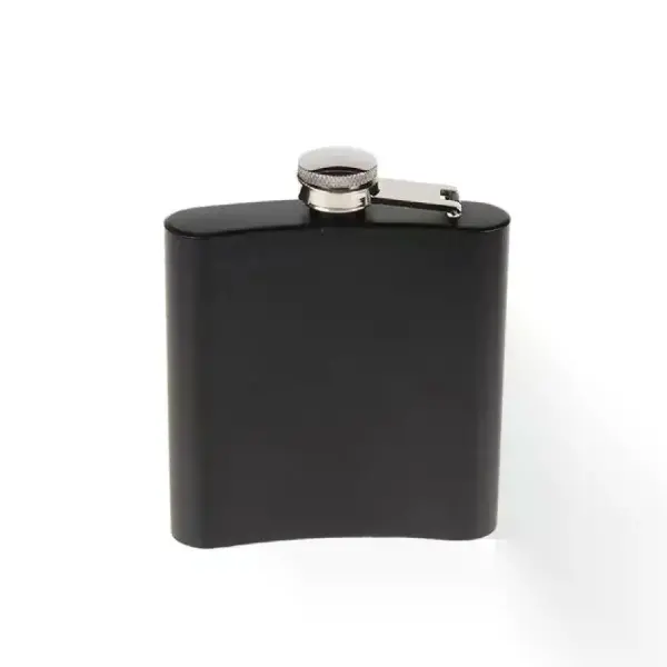 Siyah 6 oz Çelik Cep İçki Kanyak Matarası