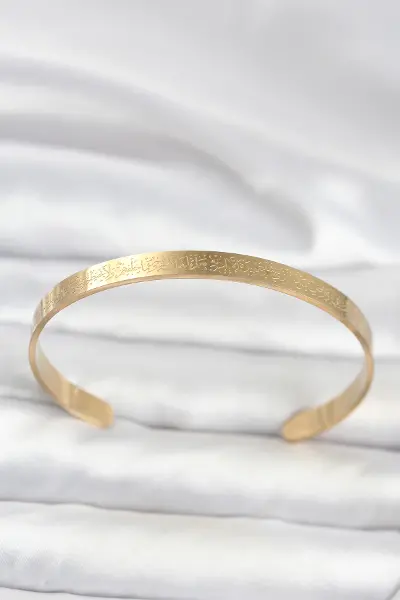 316L Çelik Gold Renk Ayetel Kürsi Yazılı Bileklik TJ-BB8370
