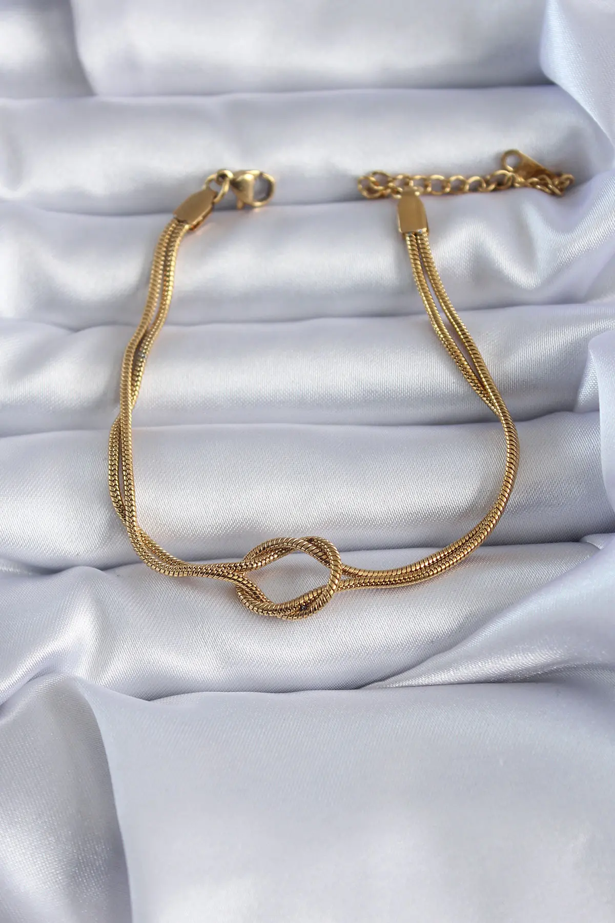 316L Çelik Gold Renk Düğüm Model Kadın Bileklik TJ-BB5584
