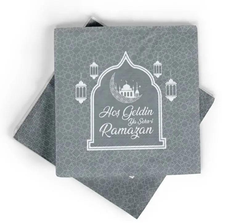 Gümüş Renk Hoşgeldin Ya Şehr-i Ramazan Kağıt Peçete 20 Adet