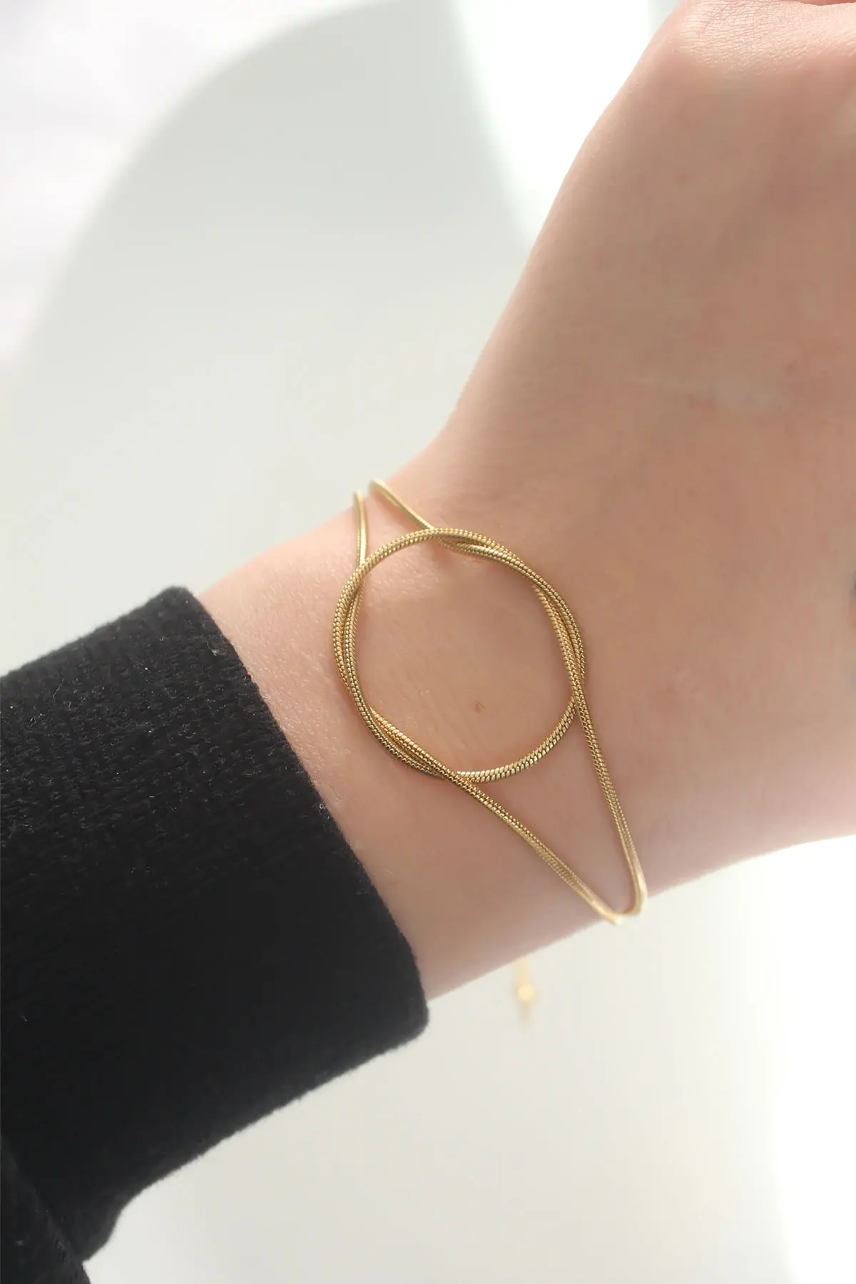 316L Çelik Gold Renk Düğüm Model Bileklik TJ-BB6042
