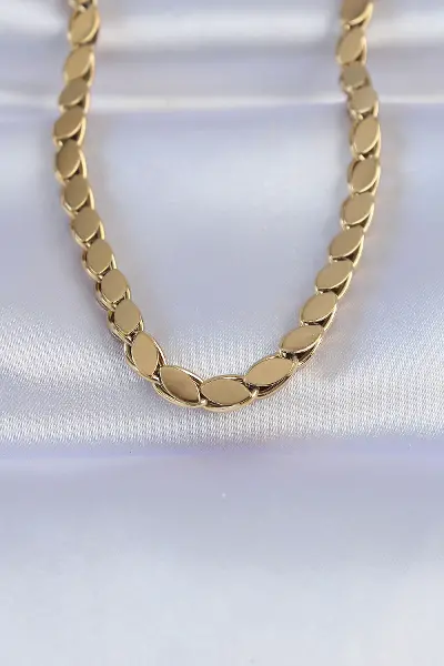 316L Çelik Gold Renk Arpa Model Kolye TJ-BKO8748