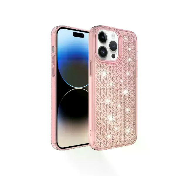 İPHONE 14 PRO MAX SNOW SİLİKON KAPAK PEMBE