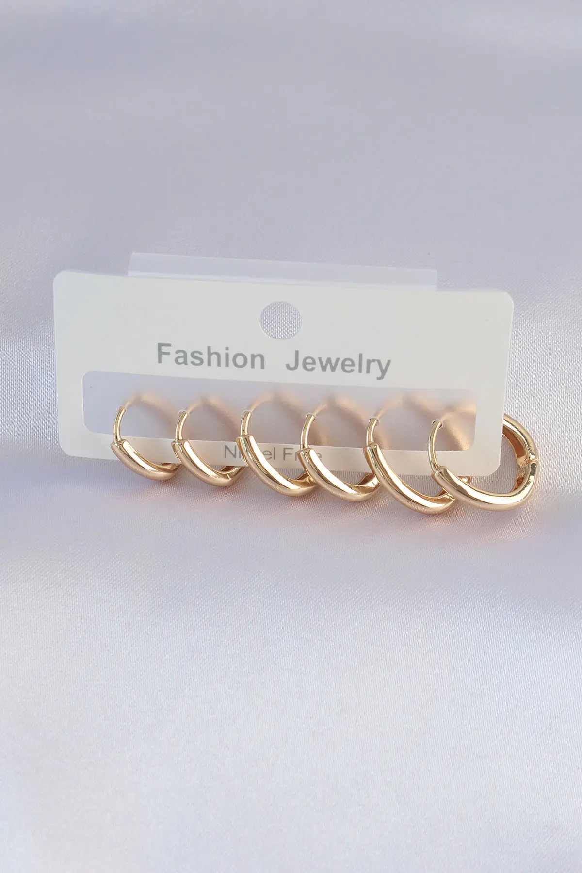 Pirinç Gold Renk Oval Küpe Seti TJ-BKP8998