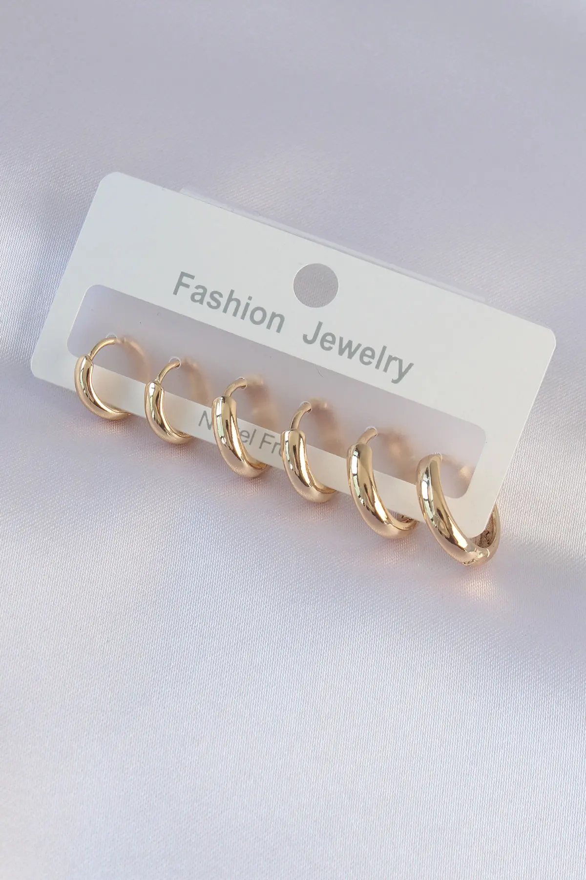 Pirinç Gold Renk Oval Küpe Seti TJ-BKP9002