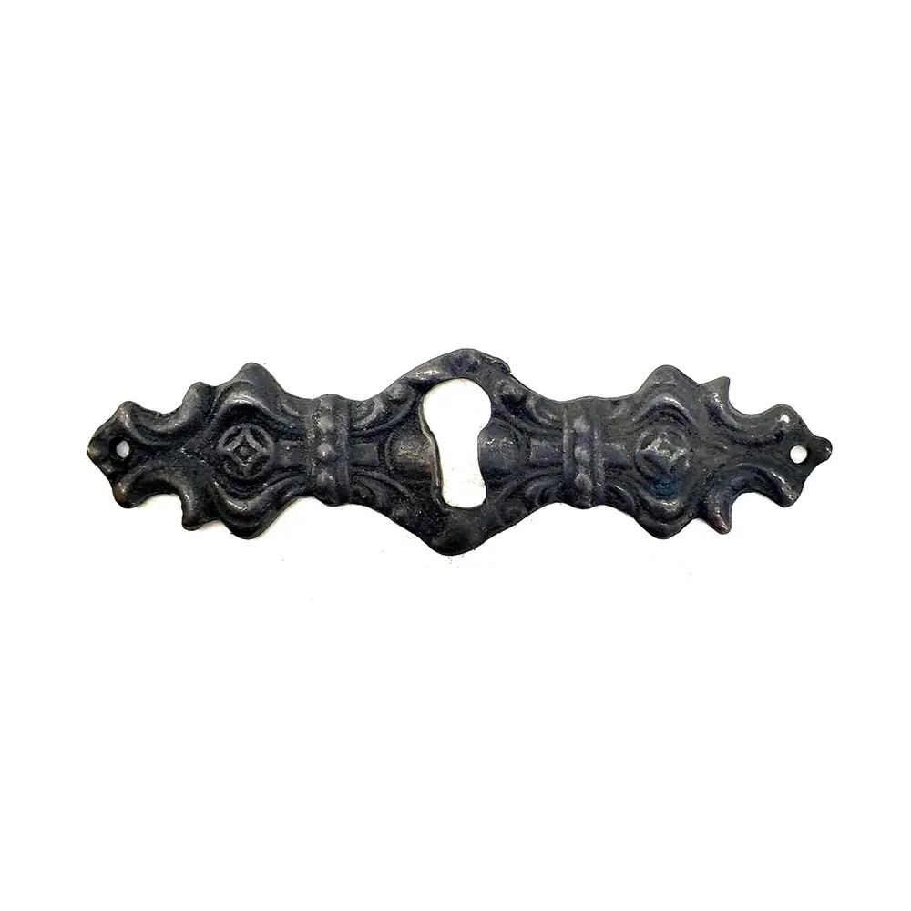 Antika Tarz Dekoratif Pirinç Anahtar Ağızlığı - 28x104mm, Oksit