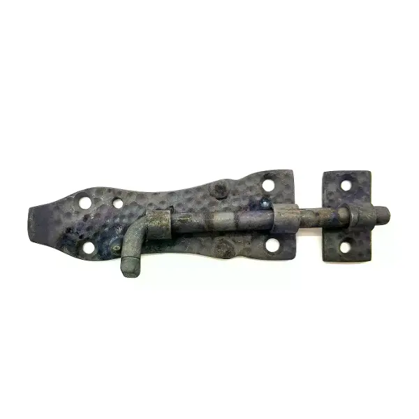 Antika Tarz Dekoratif Pirinç Dövme Kapı Sürgüsü - 7,5cm, Oksit
