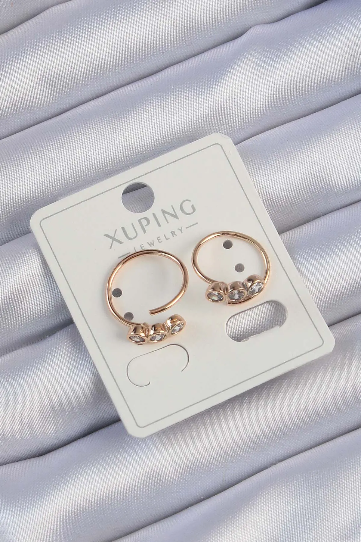 Xuping Rose Renk Zirkon Taşlı Su Yolu Küpe TJ-BKP9430