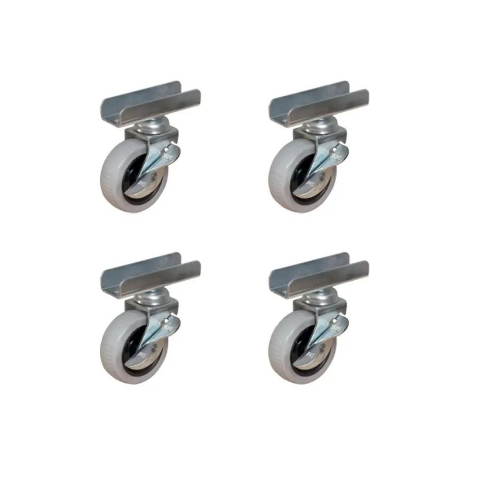 Furç Uzun-Sunta Bilyalı Teker (Frenli) - 20x50 - Gri - 18MM HKS185 - 4 Adet