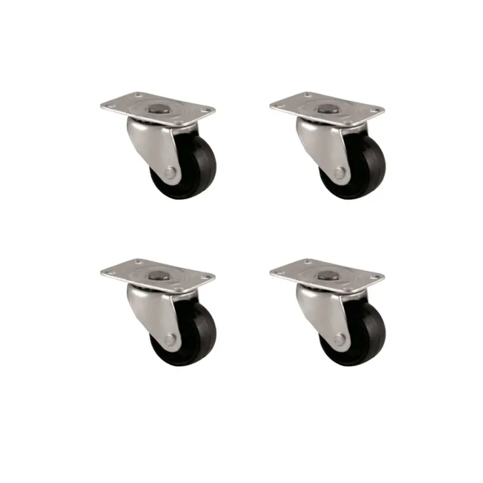 Furç Tablalı Bilyalı Teker - 28MM - Siyah HKS232 - 4 Adet