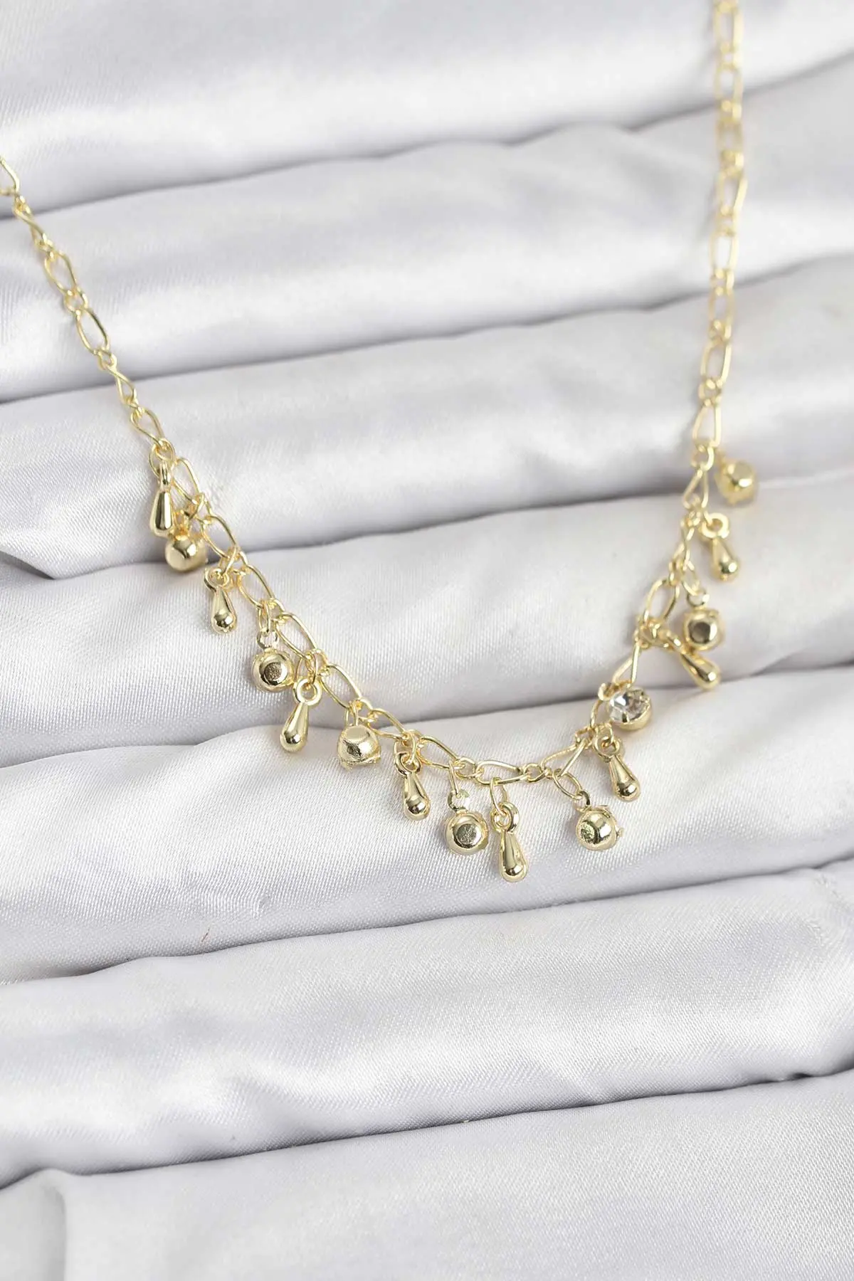 316L Çelik Zincir Gold Renk Kadın Kolye - TJ-BKO10786