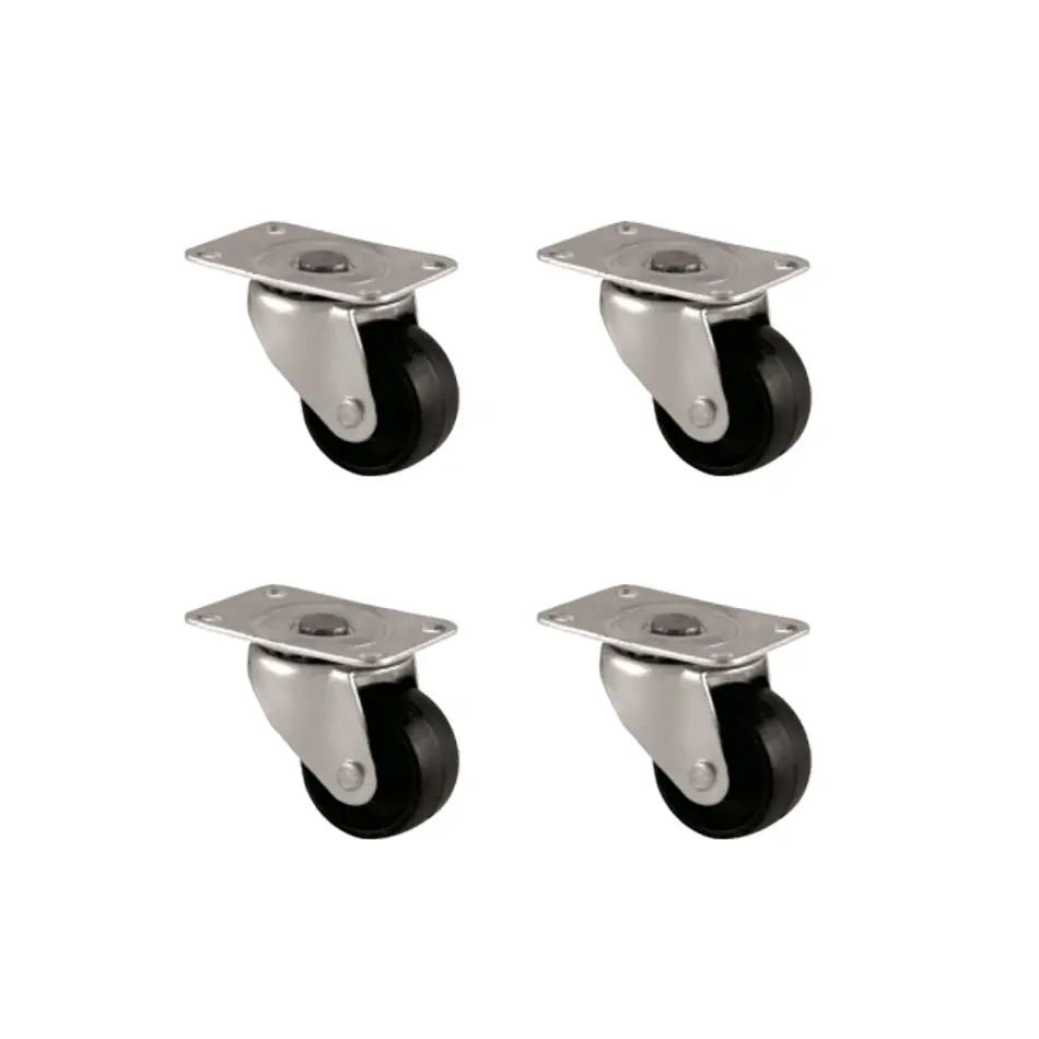 Furç Tablalı Bilyalı Teker - 38MM - Siyah HKS234 - 4 Adet