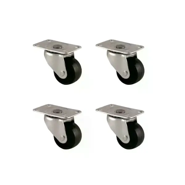 Furç Tablalı Bilyalı Teker - 38MM - Siyah HKS234 - 4 Adet