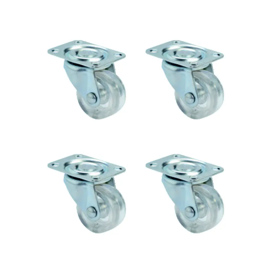 Furç Tablalı Bilyalı Teker - 38MM - Şeffaf HKS240 - 4 Adet