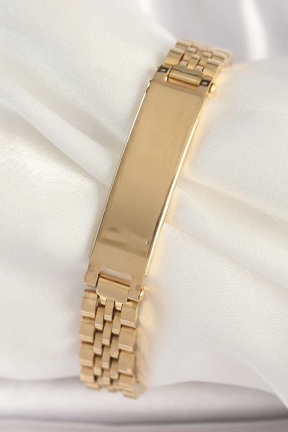 316L Çelik Gold Renk Zincir Künye Model Erkek Bileklik TJ-EB3719