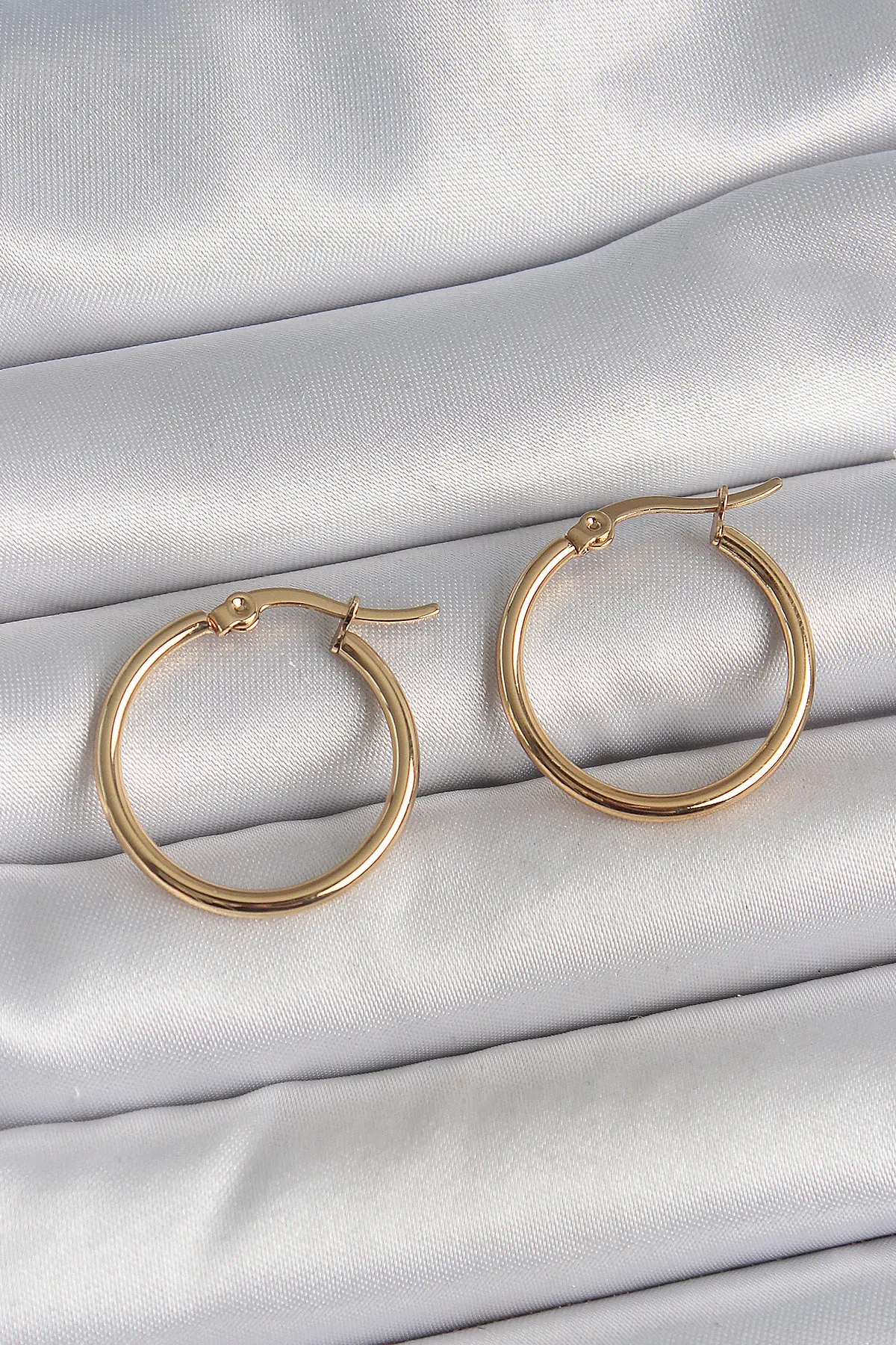 316 Çelik Gold Renk 22mm Kadın Halka Model Kadın Küpe TJ-BKP10507