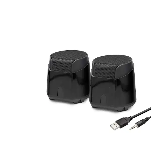 Masaüstü Hoparlör 1+1 USB + 3.5mm - Siyah HD6024