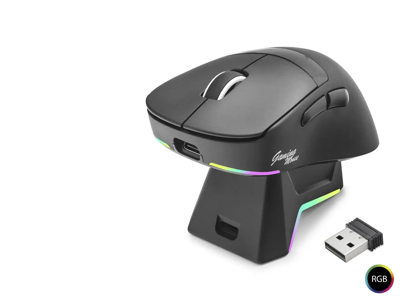 Kablosuz Rgb Mouse Şarj Standlı - Siyah MF1216B