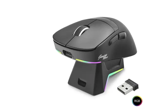 Kablosuz Rgb Mouse Şarj Standlı - Siyah MF1216B