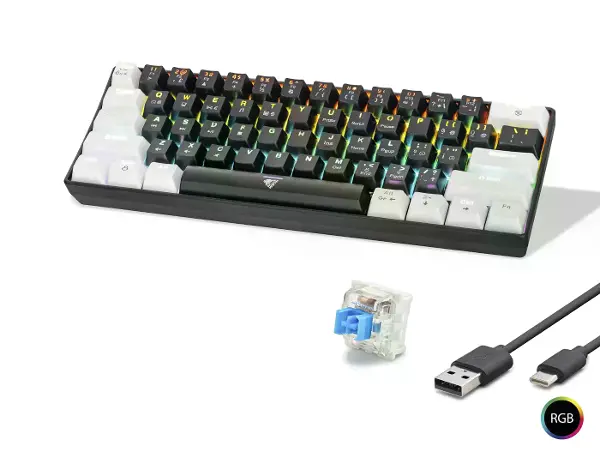 Mekanik Rgb Klavye Blue Switch - Siyah Beyaz MF1701BW