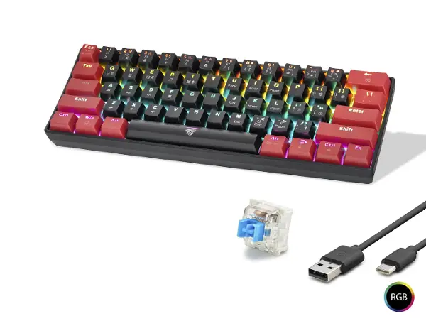 Mekanik Rgb Klavye Blue Switch - Siyah Kırmızı MF1701BR