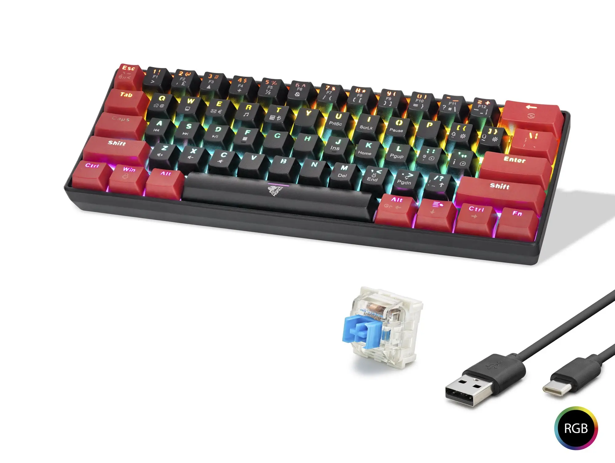 Mekanik Rgb Klavye Blue Switch - Siyah Kırmızı MF1701BR