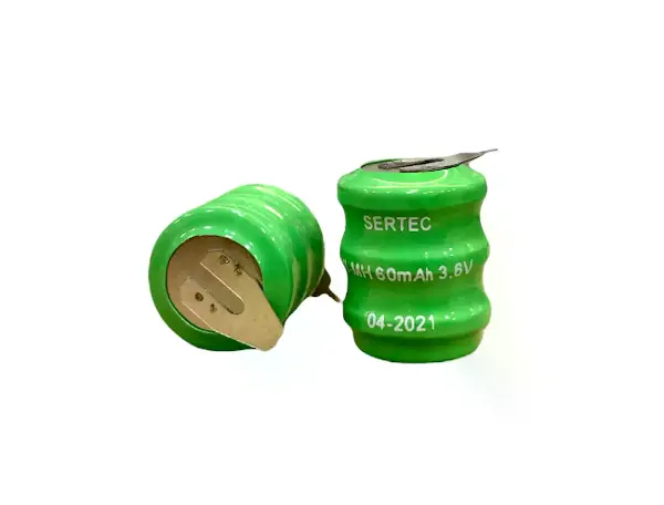 3.6V 3S1P 60 Mah 2 Pin NI-MH Buton Pil