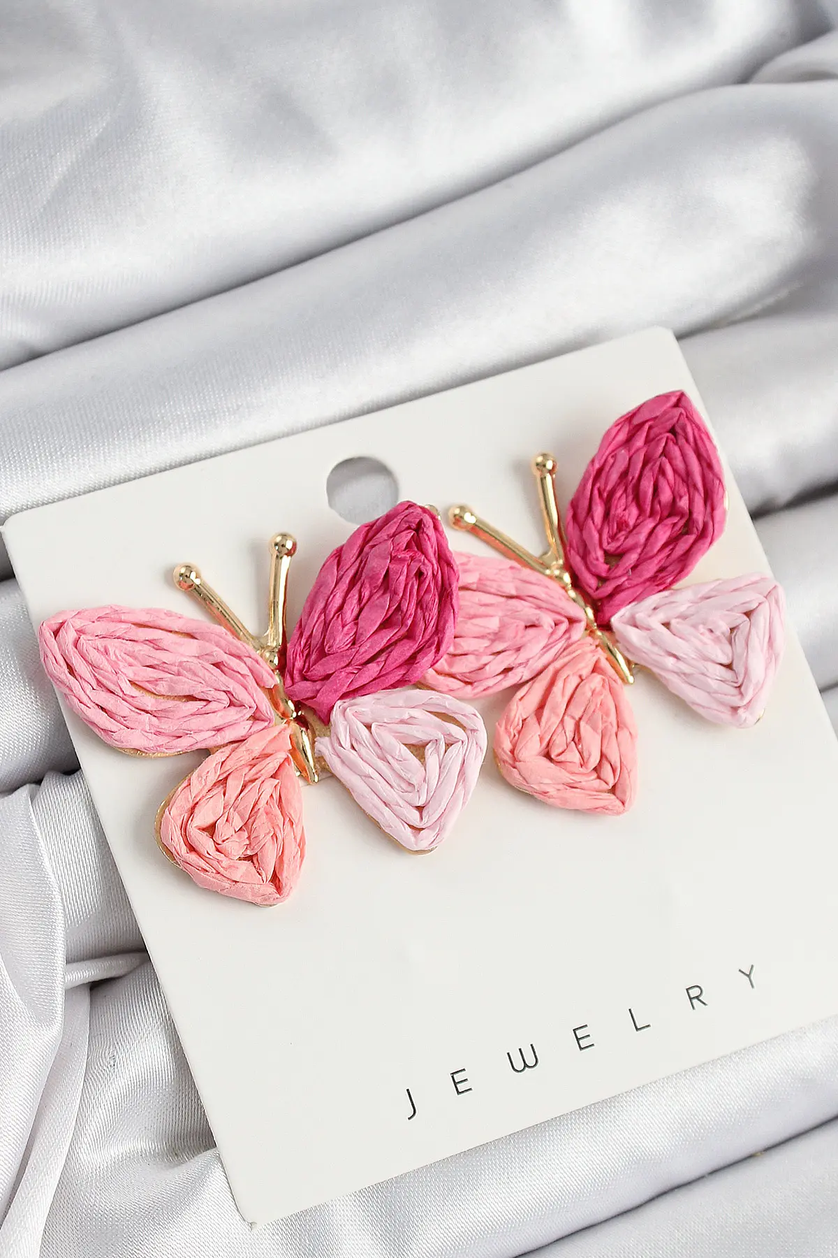Pirinç Pembe Model Gold Renk Kadın Hasır Küpe TJ-BKP10893