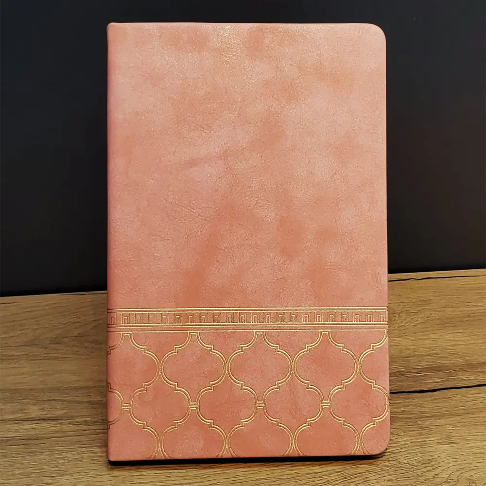 Desenli Deri Defter Somon