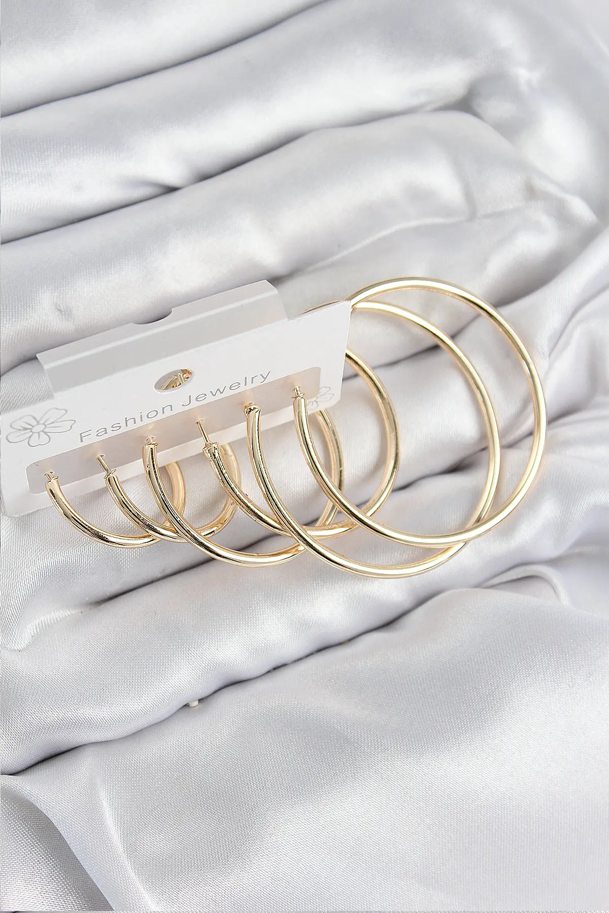 Pirinç Halka Model Gold Renk Kadın Set Küpe TJ-BKP11041