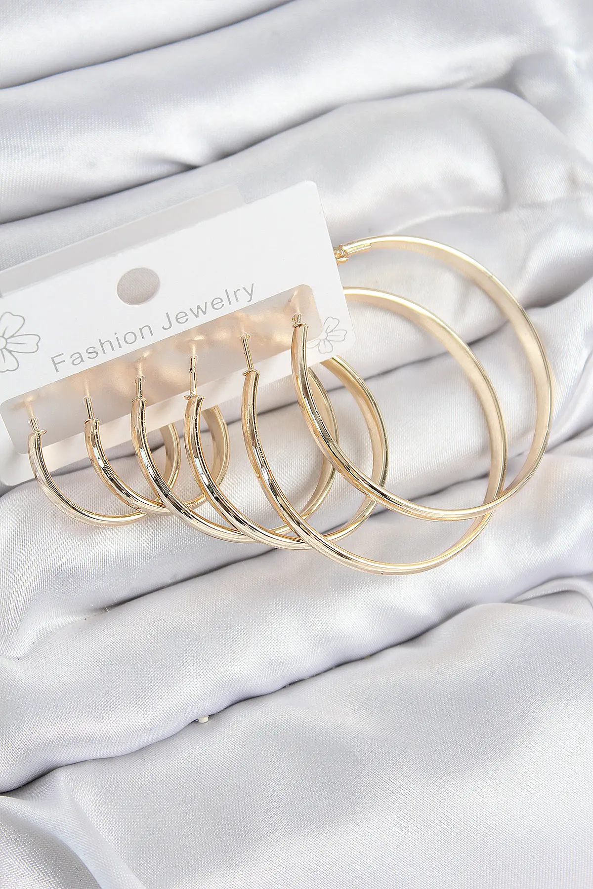 Pirinç Halka Model Gold Renk Kadın Set Küpe TJ-BKP11047