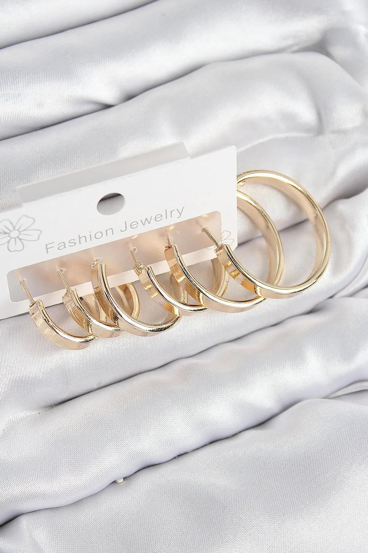 Pirinç Halka Model Gold Renk Kadın Set Küpe TJ-BKP11049