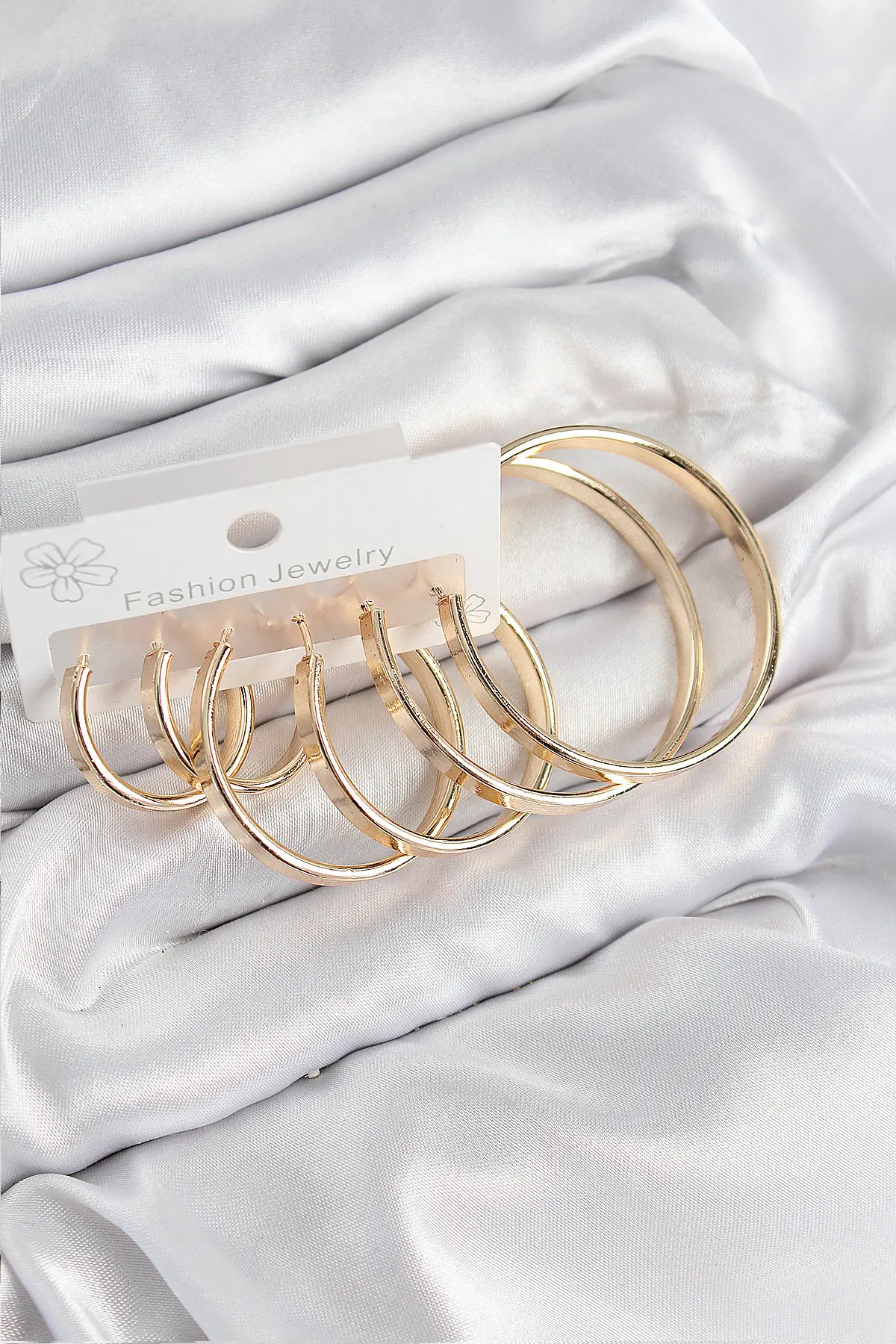 Pirinç Halka Model Gold Renk Kadın Set Küpe TJ-BKP11055
